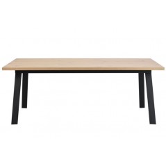 ROWICO Winnipeg Extending Dining Table Whitewash/Black